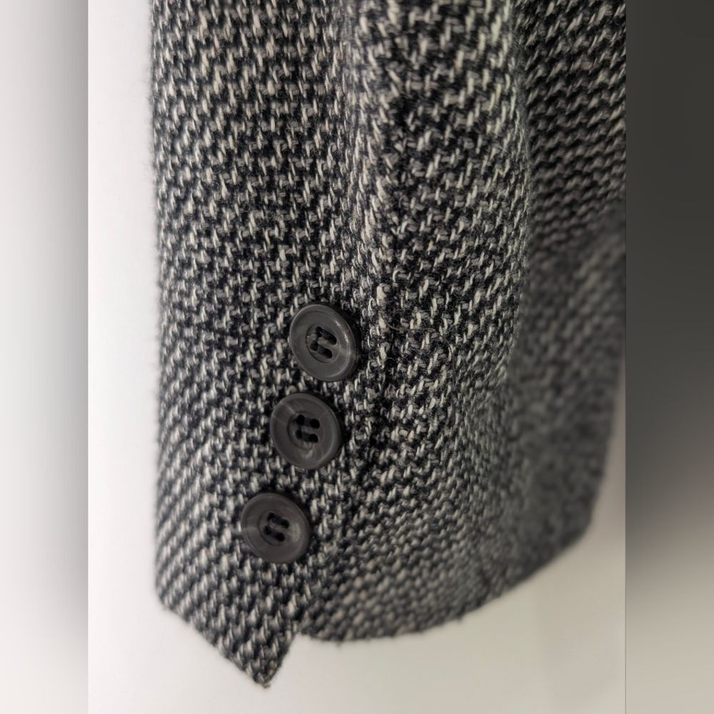 Vintage 80s Hunt Valley Wool Sport Coat 42R Gray Tweed Professor Academic - Picture 10 of 15